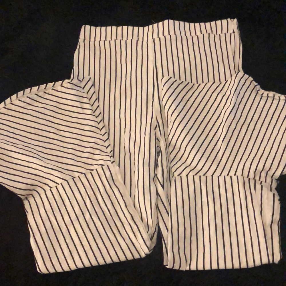 Flare white striped pant